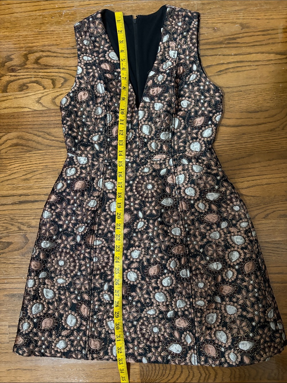 Alice + Olivia Pacey Embellished Lantern Dress Black Metallic Size 4 - Picture 12 of 14